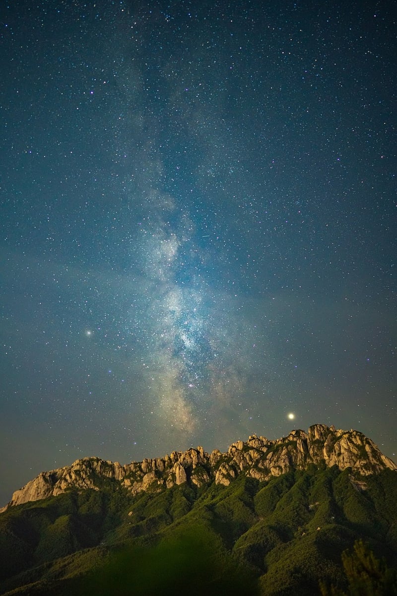 Binoculars in the night sky